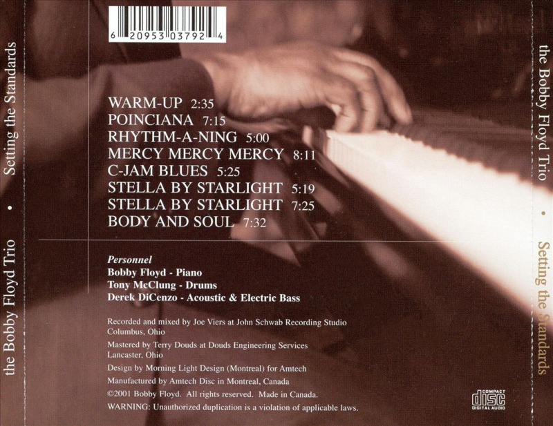 画像2: イキでイナセで旨口ソウル溢れる骨太い人情娯楽派ピアノの会心打!　限定復刻CD　BOBBY FLOYD TRIO ボビー・フロイド / SETTING THE STANDARDS