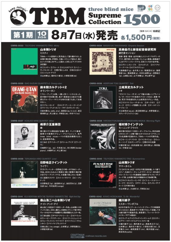 画像: 【three blind mice Supreme Collection 1500】CD   福村 博  HIROSHI FUKUMURA  /  MORNING FLIGHT   モーニング・フライト