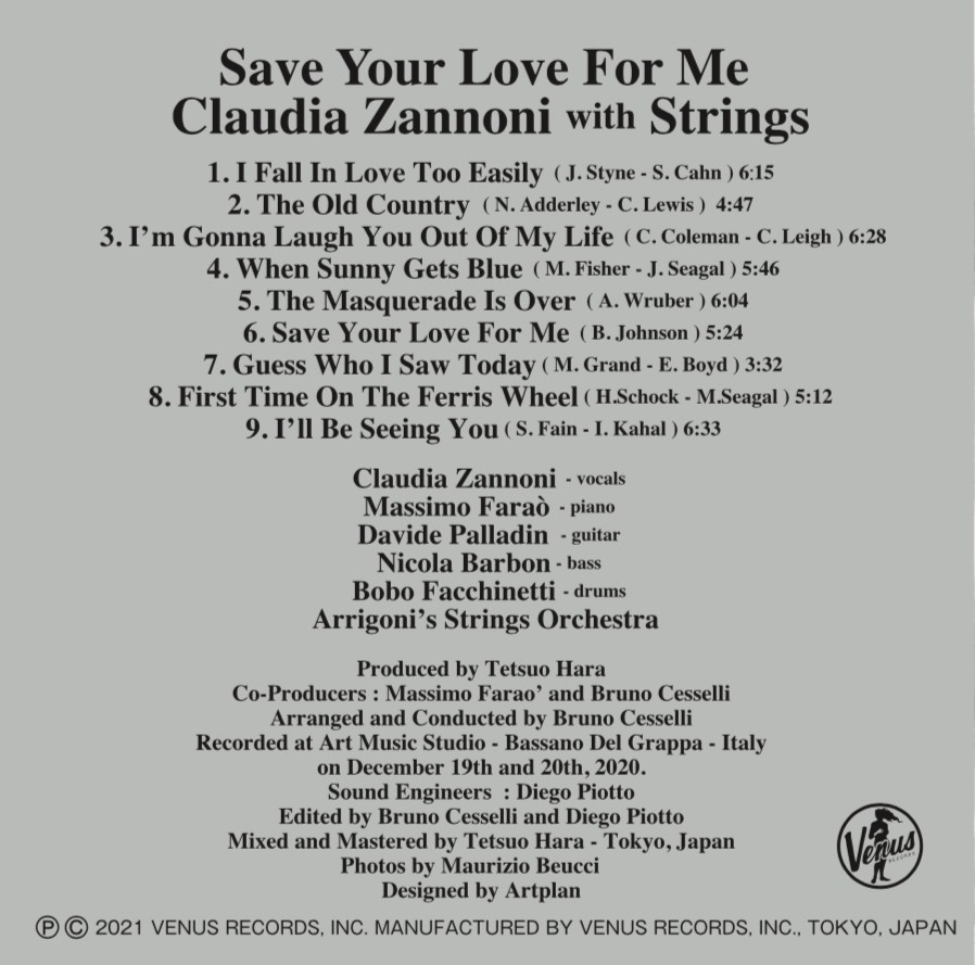 Claudia Zannoni with Strings / Save Your Love For Me