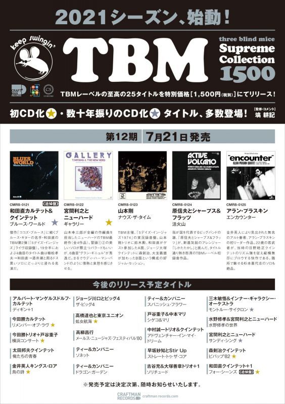 画像: 【three blind mice Supreme Collection 1500】CD 原 信夫とシャープス＆フラッツ NOBUO HARA AND HIS SHARPS & FLATS  /  活火山 ACTIVE VOLCANO